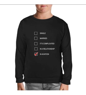 Uçuş - In Aviation Siyah Çocuk Sweatshirt