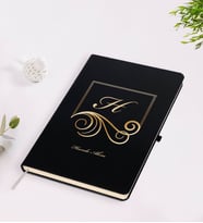 BK Gift Kişiye Özel Baş Harf İsim Tasarımlı Siyah Defter-2