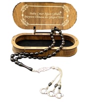 Kişiye Özel Gümüş İsimli Tesbih Set (Siyah - Gümüş)