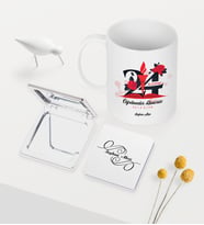 BK Gift Kişiye Özel Öğretmenler Gününüz Kutlu Olsun Temalı Beyaz Kupa Ayna Seti - 1