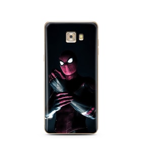 Örümcek Adam Tasarım Süper Şeffaf Silikon Telefon Kılıfı Samsung C7 Pro 
