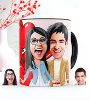 BK Gift Kişiye Özel Bay Sevgililer Karikatürlü Siyah Kupa Bardak - 2