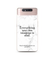 Samsung A80 Beyaz Mermer Söz Tasarımlı Telefon Kılıfı