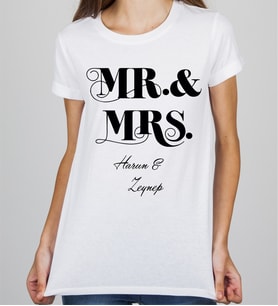Kişiye Özel Mr. Mrs. Sevgili Tşörtü