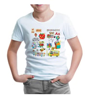 İlkolkul - Alfabe Beyaz Çocuk Tshirt