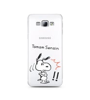 Snoopy Tasarımlı Süper Şeffaf Silikon Telefon Kılıfı Samsung A8 (2015)  