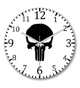 Punisher1  Duvar Saati Bombeli Gercek Cam