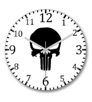 Punisher1  Duvar Saati Bombeli Gercek Cam