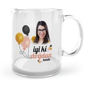 BK Gift Kişiye Özel Fotoğraflı İyi Ki Doğdun Cam Kupa Bardak  3
