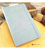 Termo Deri Defter Gri + Metal Roller Kalem Hediyeli