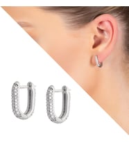 Starlight Diamond Zirkon Taşlı "U" Tasarım 925 Ayar Gümüş Küpe