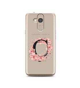 Pembe Çiçekli Harf Tasarım Süper Şeffaf Silikon Telefon Kılıfı General Mobile GM