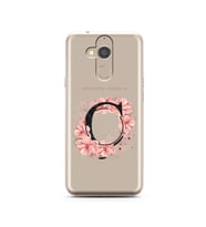 Pembe Çiçekli Harf Tasarım Süper Şeffaf Silikon Telefon Kılıfı General Mobile GM