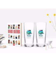 BK Gift Kişiye Özel Renkli Baskılı Rize Tasarımlı Turistik İkili Rakı Bardağı ve Rakı Cep Kitabı Hediye Seti-1 (Model 1)