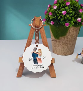 Bir Ömür Tasarımlı Sevgiliye Hediye Sevgililer Günü Ahşap Anahtarlık