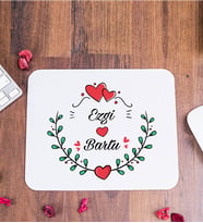 Sevgiliye Hediye İsim Ve Kalpli Mouse Pad