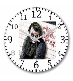 Joker Duvar Saati  Bombeli  Gercek Cam
