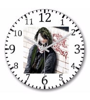 Joker Duvar Saati  Bombeli  Gercek Cam