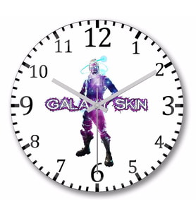 Fortnite Galaxy Skin  Duvar Saati Bombeli Gercek Cam