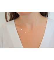 Yan Harfli Altın Kaplama Gümüş Kolye 925 Ayar (Gold)