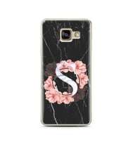 Mermer Çiçekli Harf Tasarım Süper Şeffaf Silikon Telefon Kılıfı Samsung A3 (2017