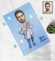 Kişiye Özel Doktor Tasarımlı Karikatür A4 99 Parça Puzzle Bay-3