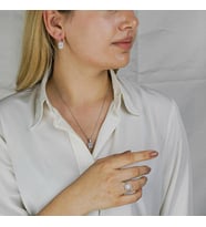 Baget Zirkon Taşlı Gümüş Bayan Set