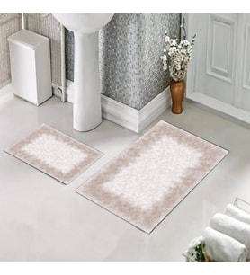 Banyo Halısı Ikili Klozet Takımı Kaymaz Tabanlı (60 xm x 100 cm + 40 cm x 60 cm) 