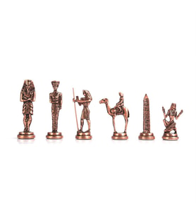 (Sadece Satranç Taşı İsteyene) Gifthome, Büyük, Metal, Antik, Mısır Figürlü Satranç Taşı (Çok Renkli)