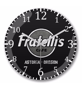 The Goonies Fratelli's Rock Cafe  Duvar Saati Bombeli Gercek Cam