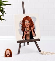 BK Gift Kişiye Özel Kadın Animasyon Karikatürlü Şovaleli Doğal Taş-20 (Beyaz)
