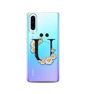 Papatya Harf Tasarım Süper Şeffaf Silikon Telefon Kılıfı Huawei P30   Ü-Harfi