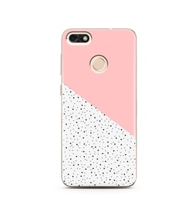 Pembe Puantiye Tasarımlı Süper Şeffaf Silikon Telefon Kılıfı Huawei P9 Lite (201