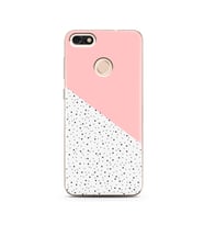 Pembe Puantiye Tasarımlı Süper Şeffaf Silikon Telefon Kılıfı Huawei P9 Lite (201