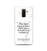 Samsung A6 Plus Beyaz Mermer Söz Tasarımlı Telefon Kılıfı