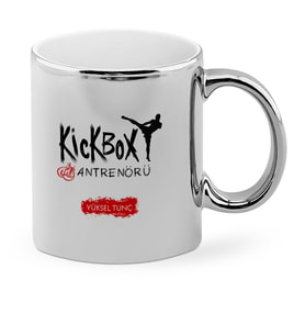 BK Gift Kişiye Özel Mesleki Kick Box Antrenörü Krom Kupa Bardak  2