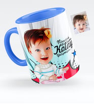 BK Gift Kişiye Özel Bebek Karikatürlü Mavi Kupa Bardak  3