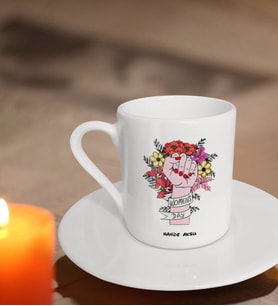 BK Gift Kişiye Özel Kadınlar Günü Türk Kahvesi Fincanı-20 (Beyaz)