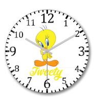Tweety1 Duvar Saati Bombeli Gercek Cam