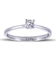 Lova E Renk 0,18 Karat Pırlanta Tektaş Yüzük - 1080011