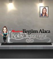 Kişiye Özel Kuaför Bayan Karikatürlü Kolay Yetişmiyor Ahşap Biblo  Mod-3
