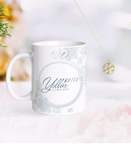 BK Gift Kişiye Özel Yılbaşı Mutlu Yıllar Kupa ve Kar Tanesi Kolye-14 (Model 1)