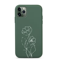 Iphone 11 Pro Çizgi Tasarımlı Koyu Yeşil Lansman Telefon Kılıfı