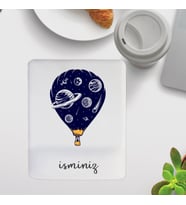 KİŞİYE ÖZEL UÇAN BALON BASKILI İSİM YAZILABİLİR KARE MOUSE PAD