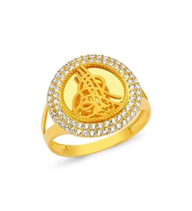 Tuğralı Altın Yüzük 3.00 Gram (Çok Renkli)