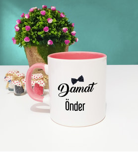 Damat Tasarımlı Kişiye Özel Damat Kupa Bardak Pembe