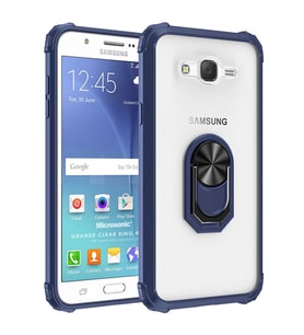 Microsonic Samsung Galaxy J7 Core Kılıf Grande Clear Ring Holder Lacivert