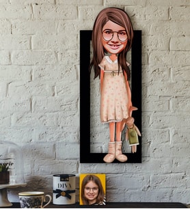 BK Gift Kişiye Özel Kız Çocuk Karikatürlü 3D Ahşap Tablo-7