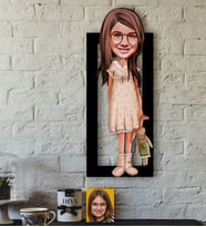 BK Gift Kişiye Özel Kız Çocuk Karikatürlü 3D Ahşap Tablo-7
