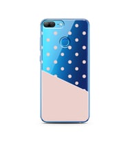 Çapraz Pembe Tasarımlı Süper Şeffaf Silikon Telefon Kılıfı Huawei Honor 9 Lite